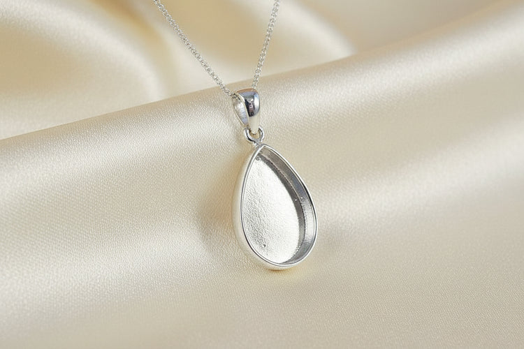 Silver Pear Drop Pendant