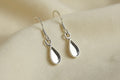 Pear shape silver drop earrings