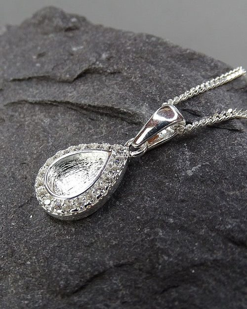 Diamante teardrop pendant