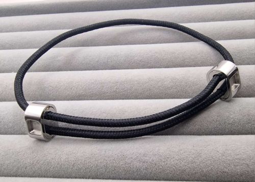 Black adjustable memorial bracelet