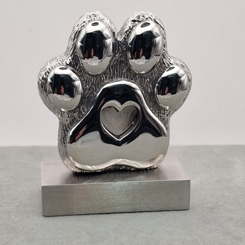 Stainless steel memorial paw ornament