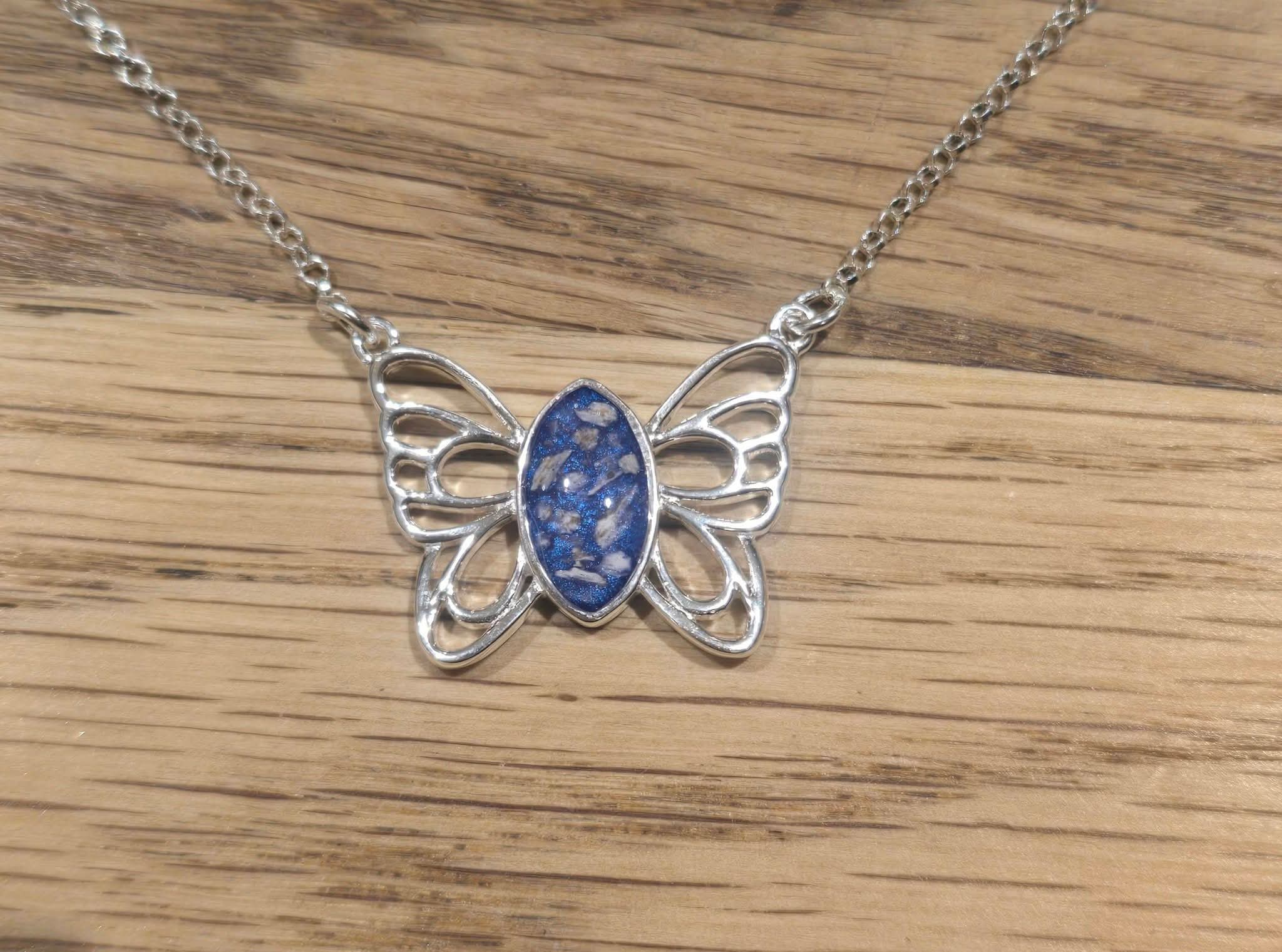 Butterfly pendant with chain attached
