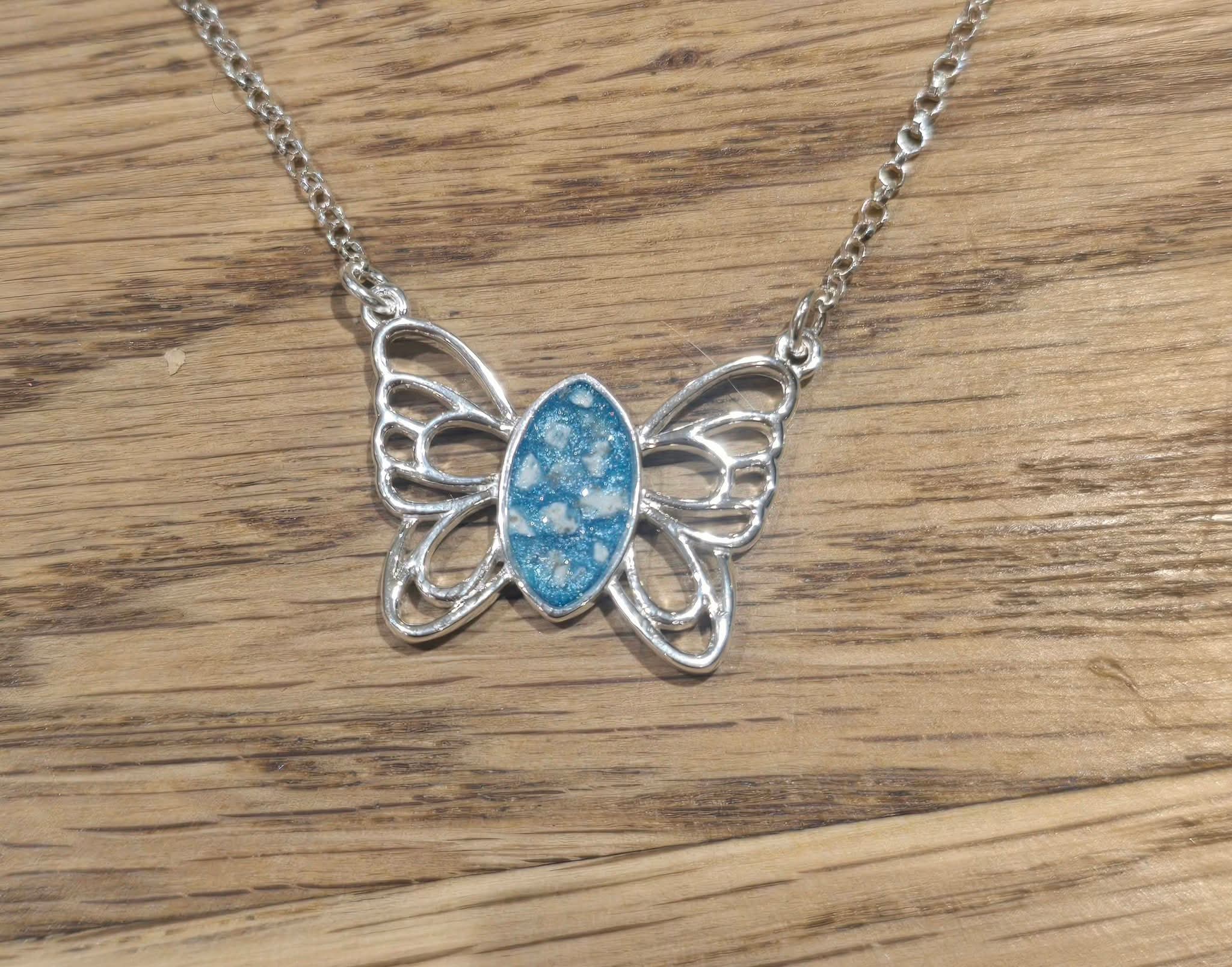 Butterfly pendant with chain attached