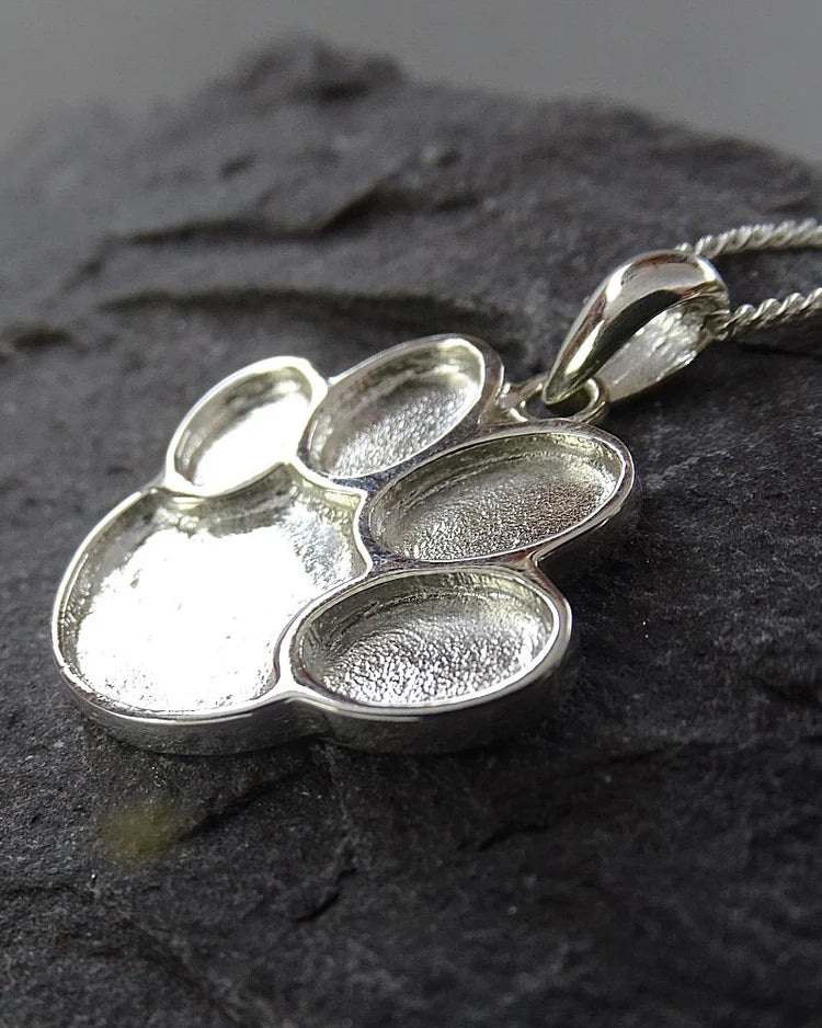Silver paw print