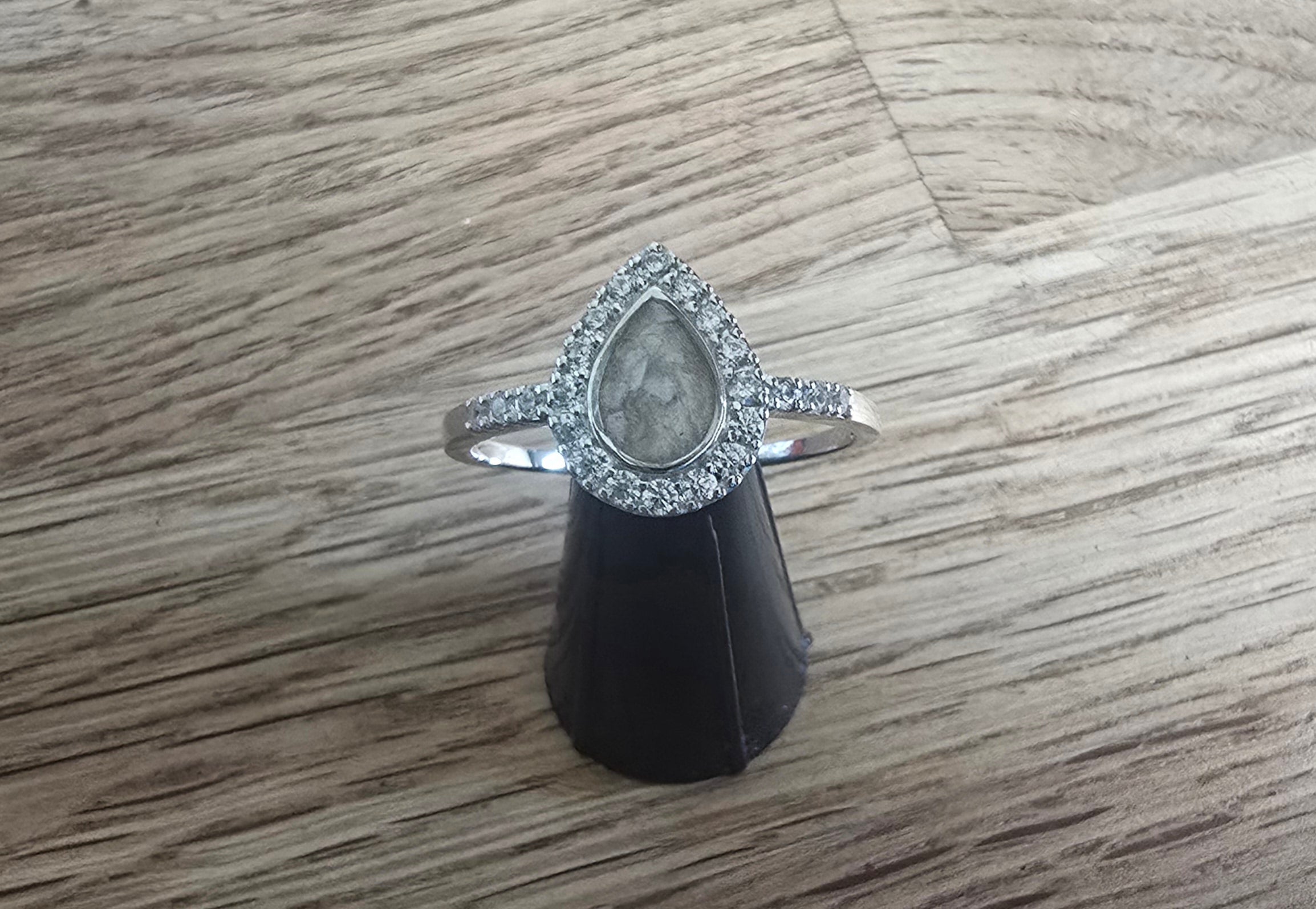 Diamante teardrop ring