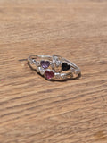 Silver heart ring with cz stones