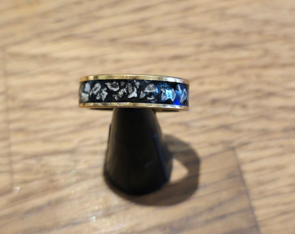 Gold Tungsten Carbide Channel Ring