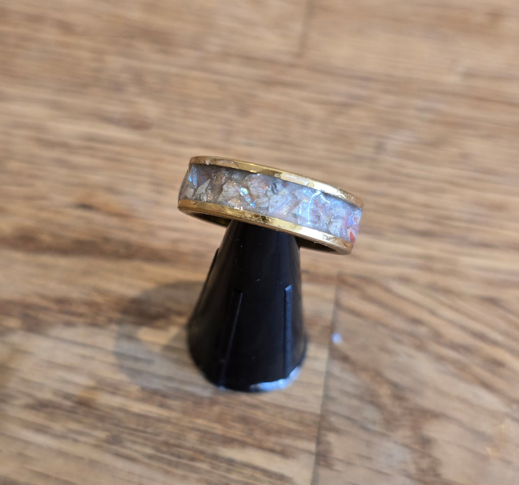 Gold Tungsten Carbide Channel Ring