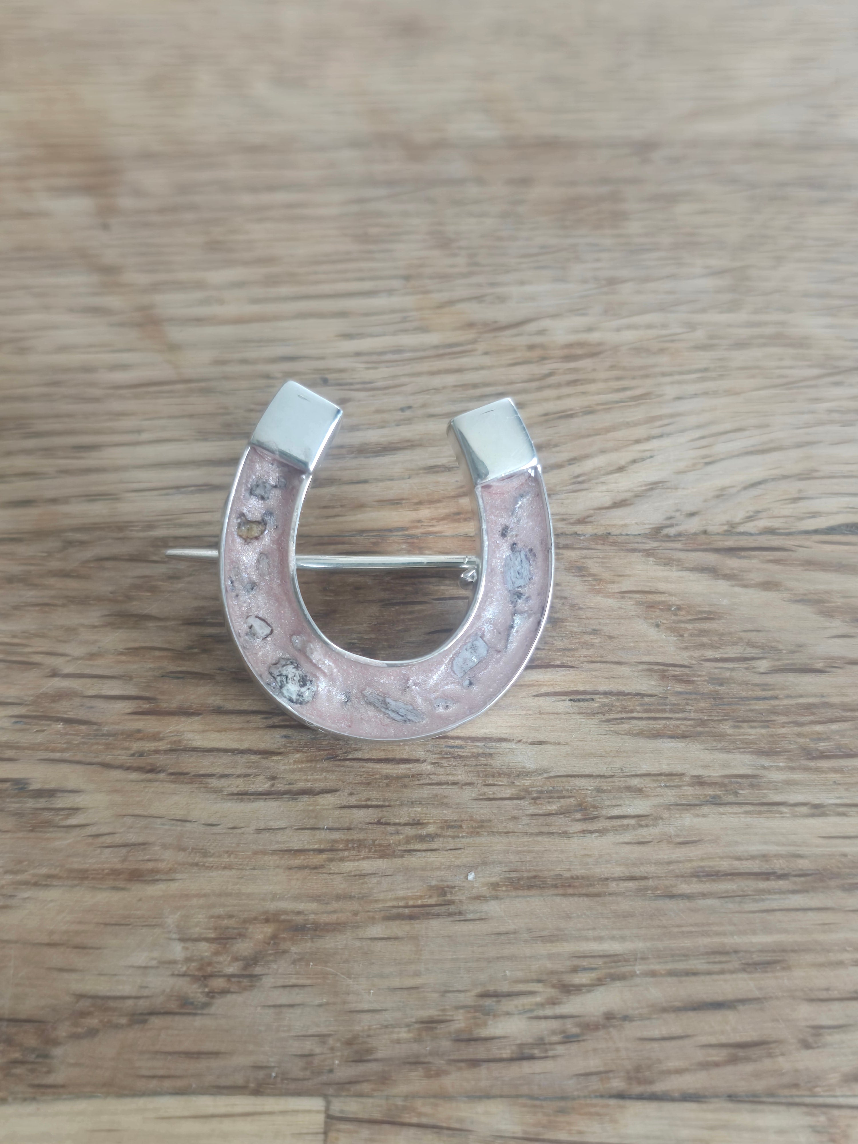 Sterling silver horseshoe brooch