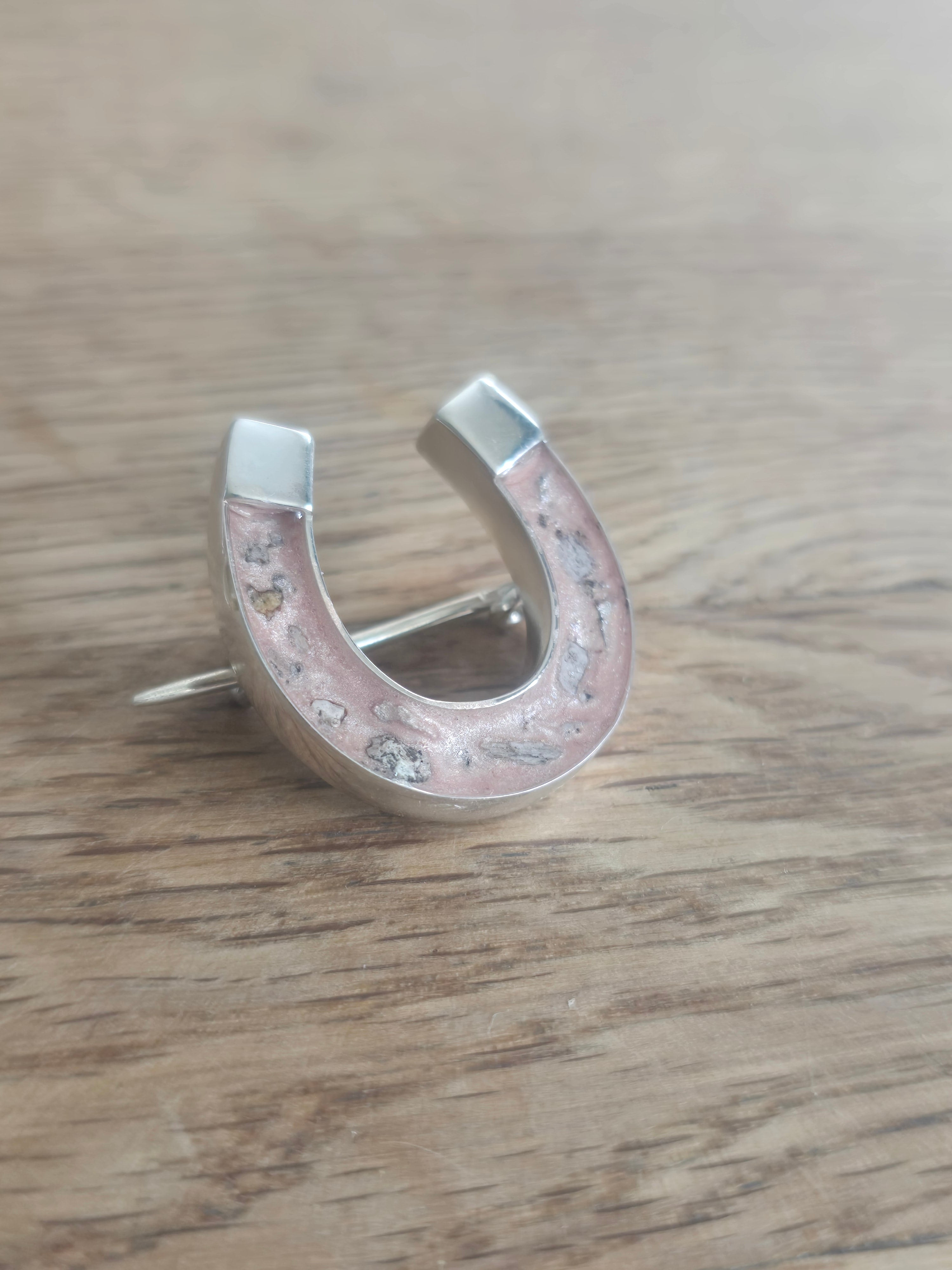 Sterling silver horseshoe brooch