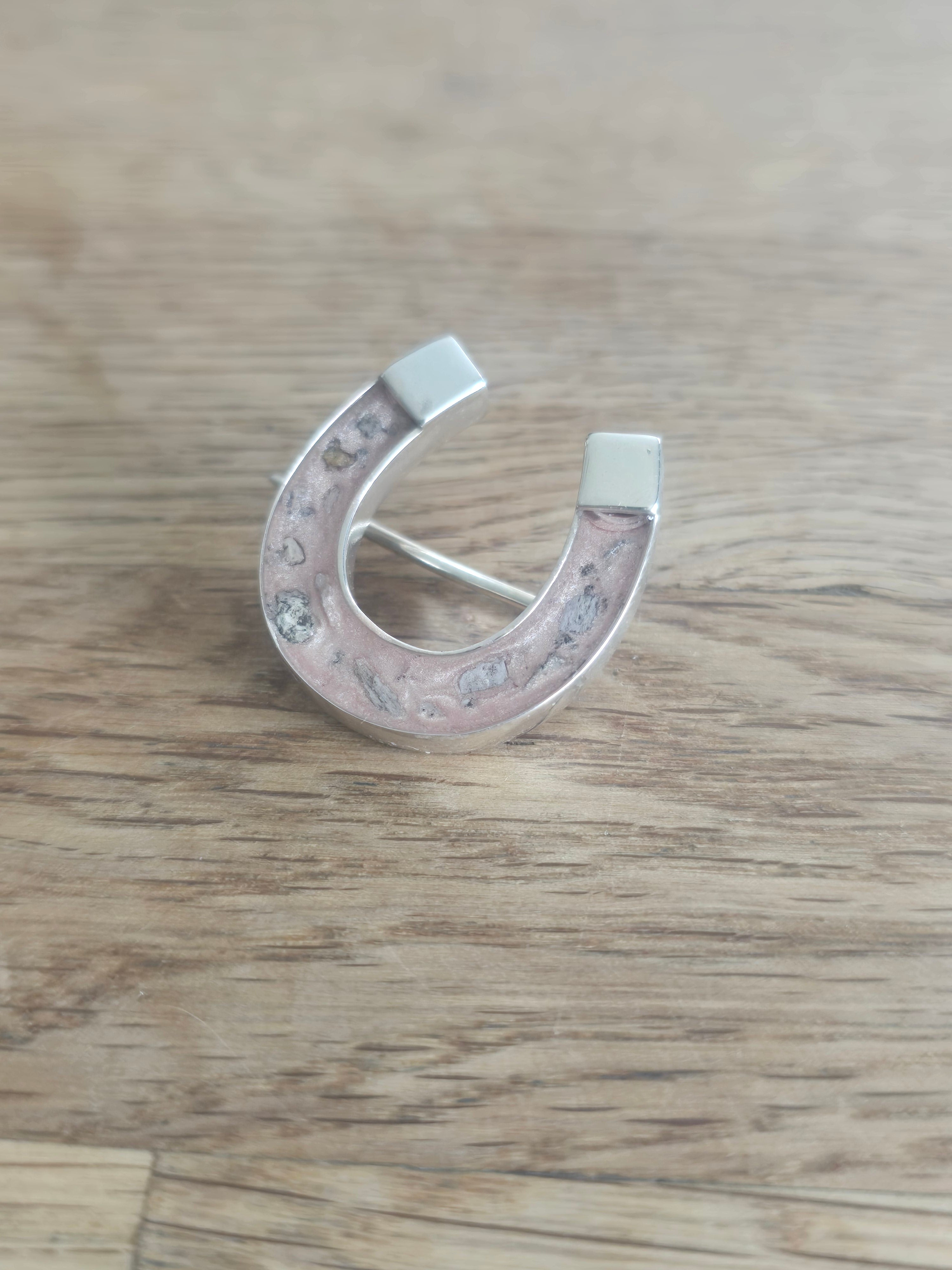 Sterling silver horseshoe brooch