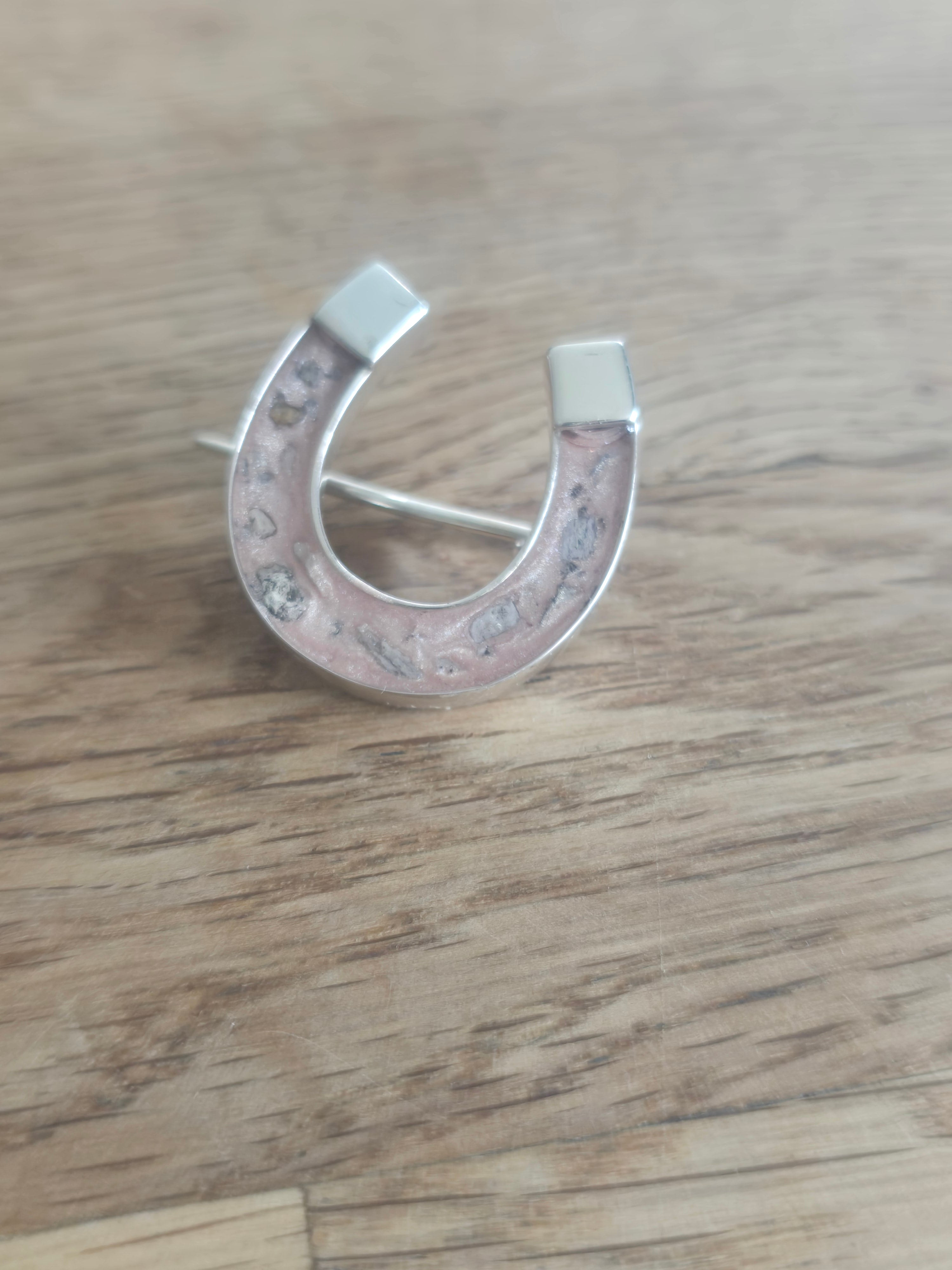 Sterling silver horseshoe brooch