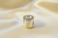 Silver Bracelet Charm Blank with CZ Surround