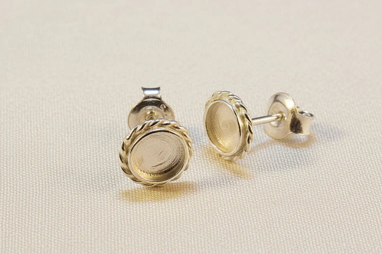 Silver Rope Edge Earring