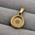 Stainless steel circle pendant - gold pvd