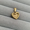 Stainless Steel mini heart pendant - gold pvd