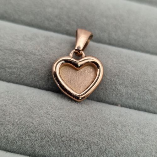 Stainless steel mini heart pendant - rose gold pvd