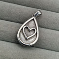 Stainless steel teardrop heart pendant