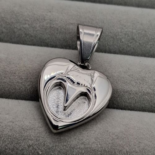Stainless Steel Barefoot hoof Heart pendant