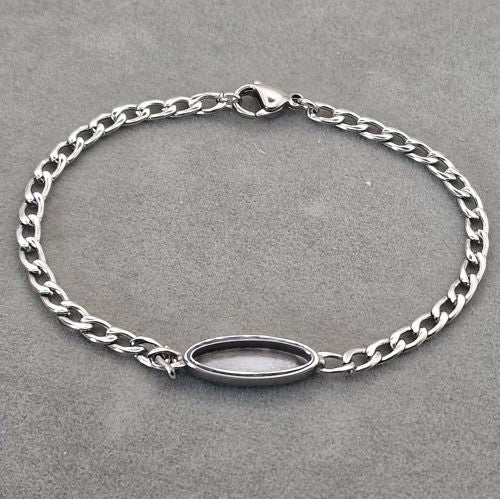 Stainless Steel Oval curb bracelet