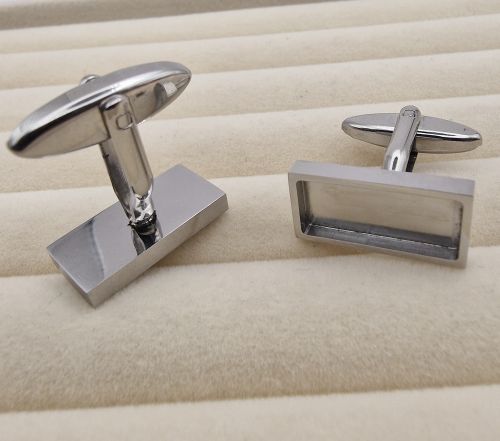 Stainless steel rectangle cufflinks