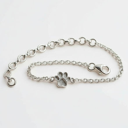 Sterling Silver Mini Paw Charm Bracelet