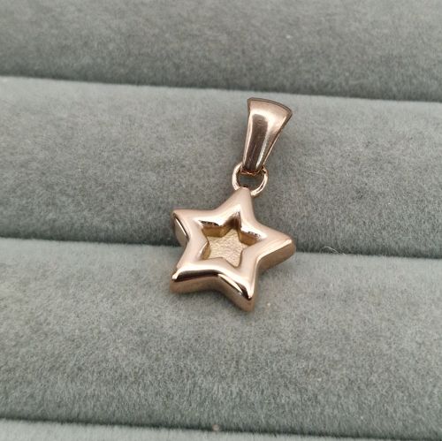 stainless steel gold mini star pendant - rose gold pvd