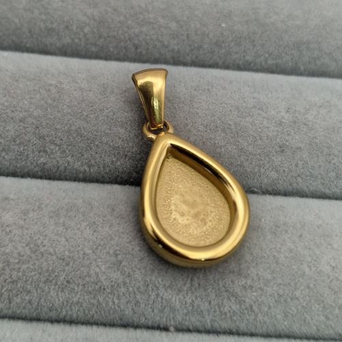 Stainless steel teardrop pendant - gold pvd