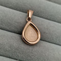 Stainless steel teardrop pendant - rose gold pvd