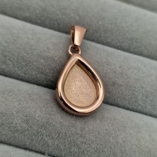 Stainless steel teardrop pendant - rose gold pvd